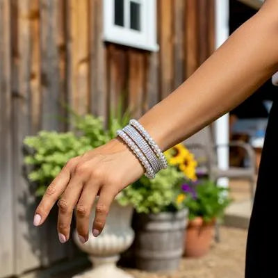 Rose Gold Zircon Bracelets Set of 5 Lightweight Elegant Accessories
