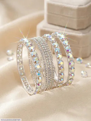 Rose Gold Zircon Bracelets Set of 5 Lightweight Elegant Accessories