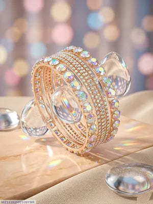 Rose Gold Zircon Bracelets Set of 5 Lightweight Elegant Accessories