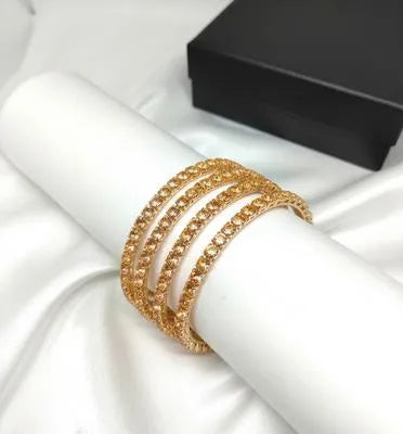 Rose Gold Zircon Bracelets Set of 5 Lightweight Elegant Accessories